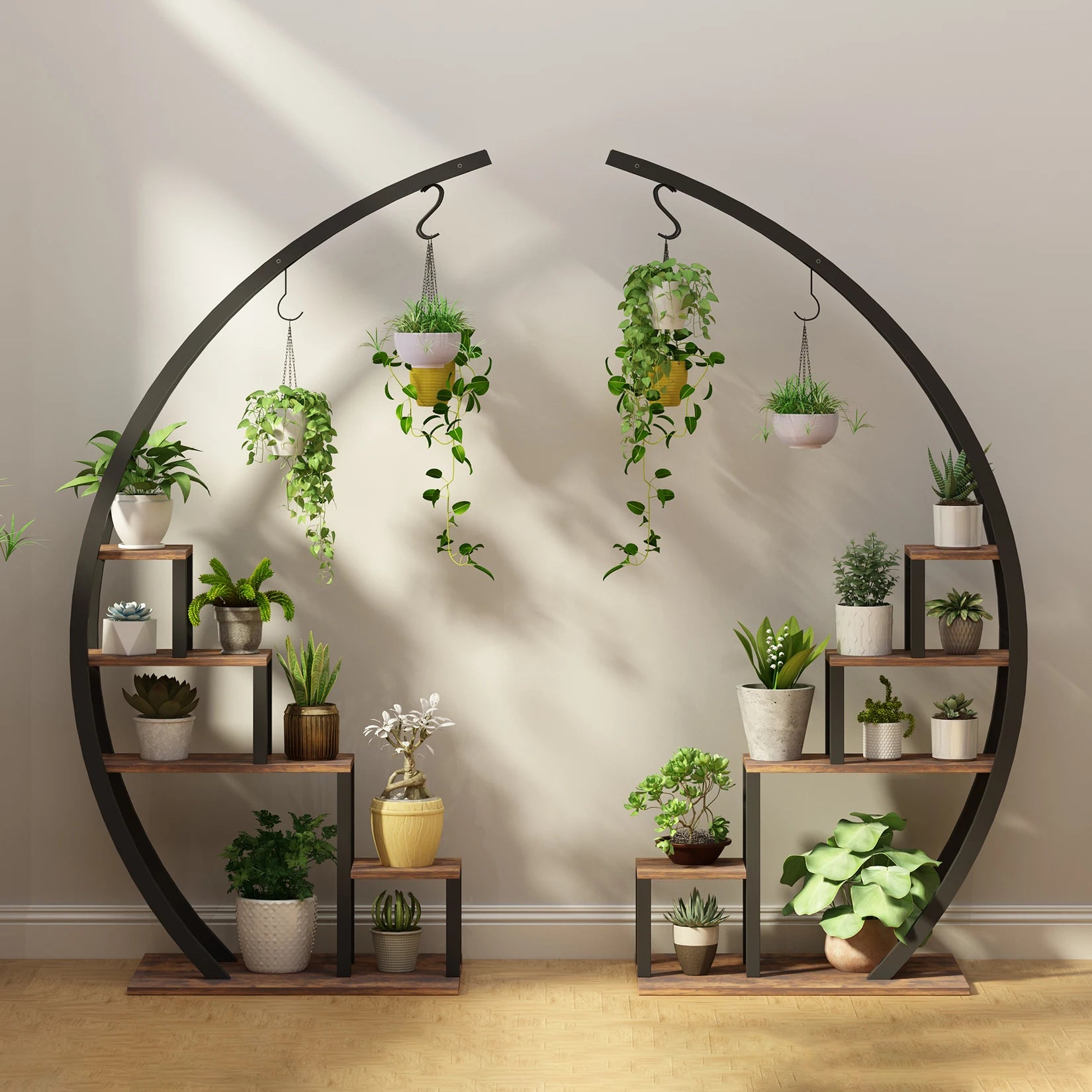 RapidGrow Half-Moon Metal Plant Shelf