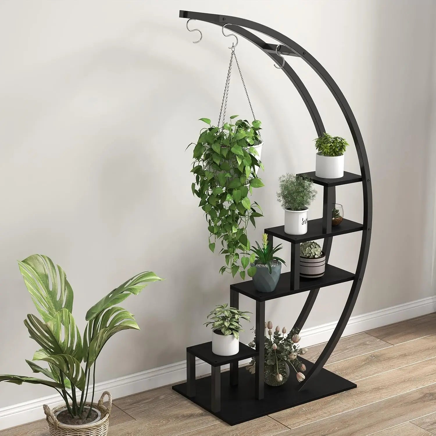 RapidGrow Half-Moon Metal Plant Shelf