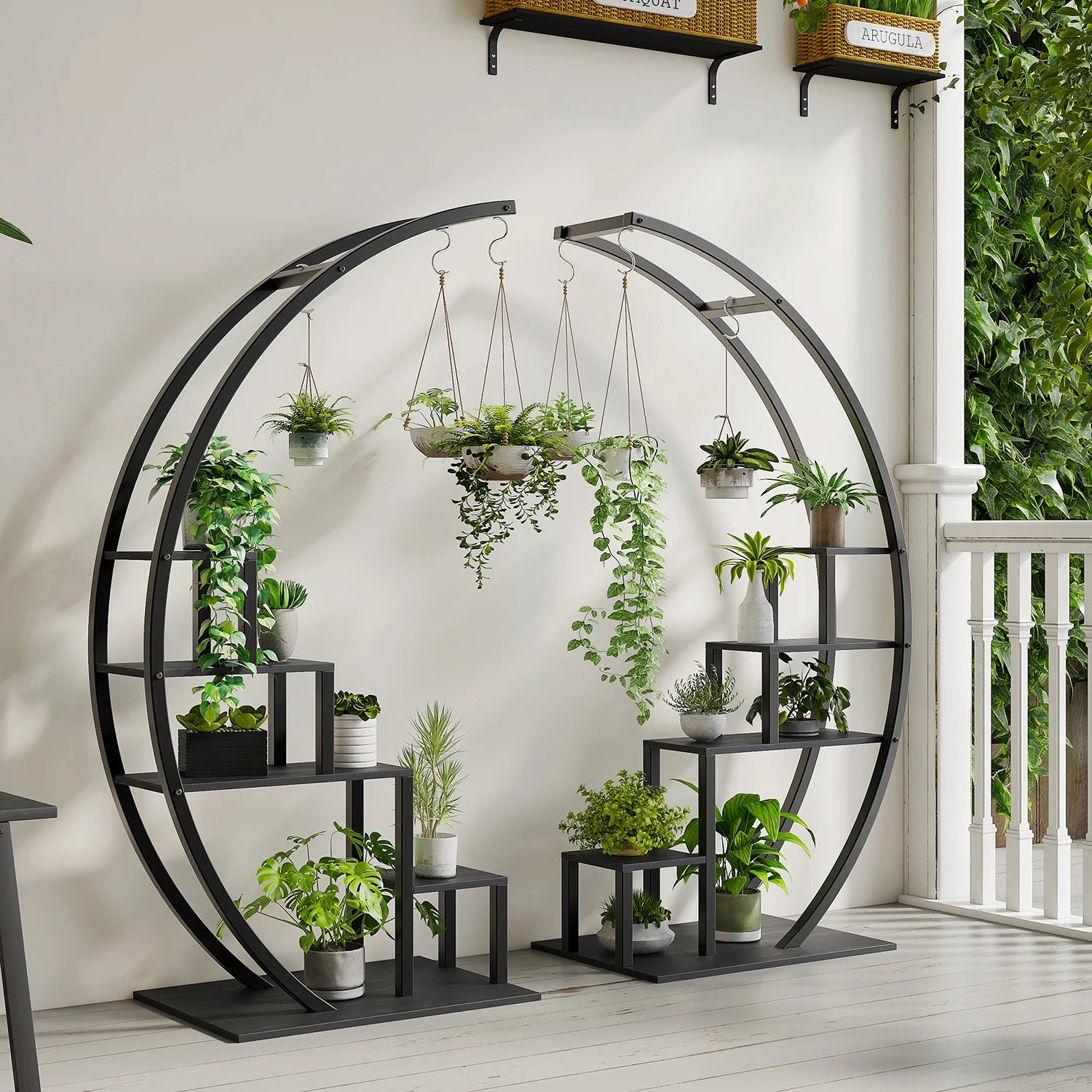RapidGrow Half-Moon Metal Plant Shelf